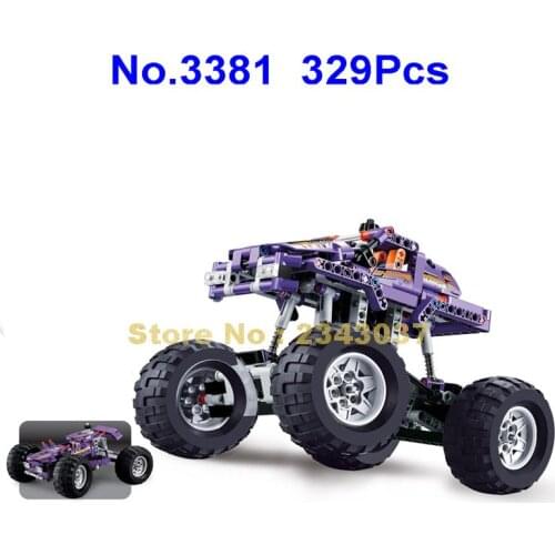 3381 329pcs 2in1 Transport Cruiser Monster Big Truck Car Suv Racing Car Model Building Block Toy