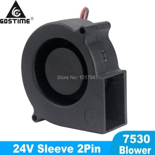 50Pcs Lot Gdstime DC 24V 2Pin 75mm x 30mm 7530 Brushless Cooling Centrifugal Turbo Blower Fan