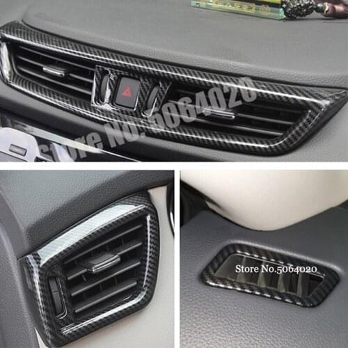 ABS Carbon Fiber For Nissan X-Trail XTrail T32 Rogue 2014-2020 Small Air Conditioner Outlet AC Vent Trims Cover Car Accessories