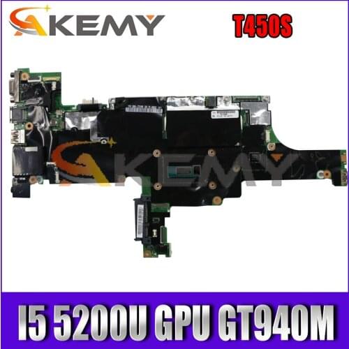 Akemy For Lenovo Thinkpad T450S Laptop Motherboard AIMT1 NM-A302CPU I5 5200U GPU GT940M 100% Test Work 00HT741 00HT742 00HT743