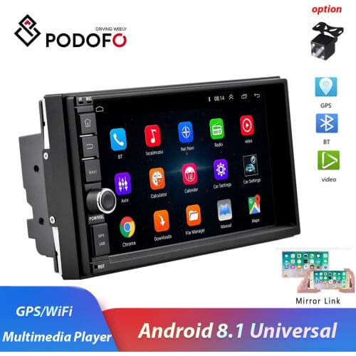 Podofo 2 din Android Car Radio WIFI GPS Car Multimedia Player 2 DIN Radio for VW Volkswagen Nissan Toyota Kia Hyundai autoradio