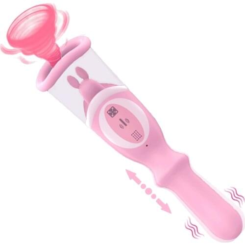 Automatic Telescopic Sucking Vibrator Female Clitoral Stimulator G spot Rabbit Licking Vibrator Nipple Sucker Sex Toys For Woman