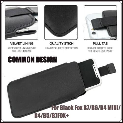 Casteel PU Leather Case For Black Fox B7 B7FOX+ B6 B6FOX B4 MINI B4 B5 B5FOX+ B3 Pull Tab Sleeve Pouch Bag Case Cover