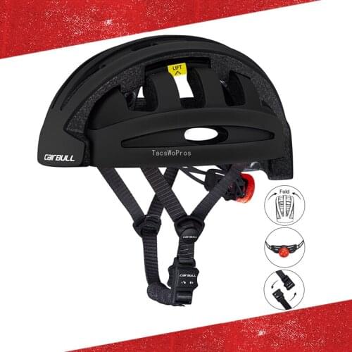 Men Women Cycling Foldable Helmet Lightweight Mountain Off-road Bike Riding Helmet with Tail Light Bicycle Safety Helmets