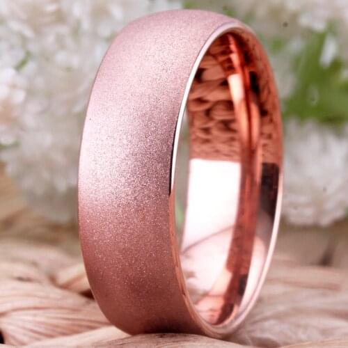8MM Tungsten Carbide Ring for Women Men Size 6-13 Rose Gold-Black-Silver-Blue Sand Blasted Finish Anniversary Gift Drop Shipping