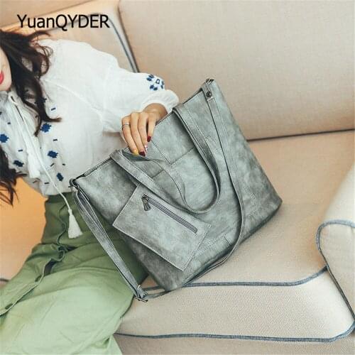 Composite Bags Solid Color Ladies Large Capacity Handbag Multifunctional Casual Shoulder Bag High Quality Leather Travel Bags