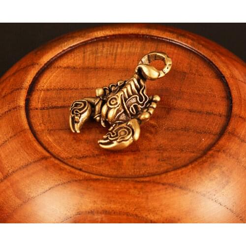 Handmade solid scorpion keychain brass pendant