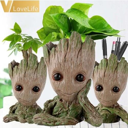 Flower Pot Baby Groot Flowerpot Planter Action Figures Tree Man Model Toy For Kids Pen Holder Creative Garden Home decoration