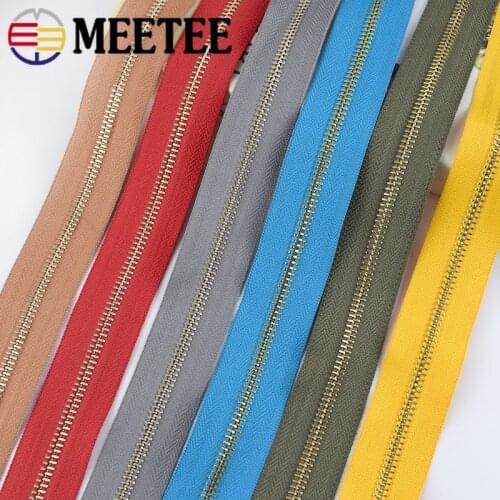 1/2Yards Meetee 5# Metal Zippers Open-end Zippers for Garment Bag Clothing Jacket Tailor Fix Repair Zips DIY Sewing Accessories