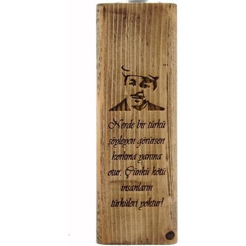 Turcowood Neşet Ertaş Natural Wooden Candle Holder