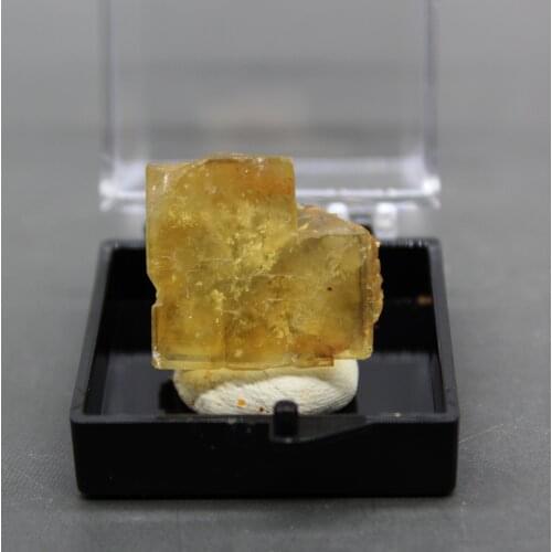 New mineral！100% Natural Rare yellow fluorite mineral specimens Stones and crystals Healing crystal box size 3.4cm or 5.2cm