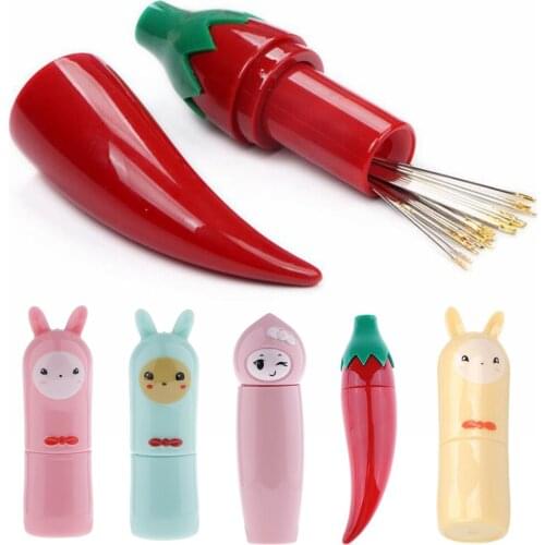 Plastic Cartoon Sewing Needles Case Tube Needles Storage Container Pin Needle Case Storage Holder