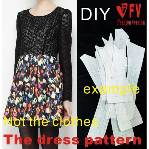 Dresses Sewing Pattern Template Cutting drawing Clothing DIY ((Not selling clothes)) BLQ- 194