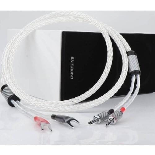 Preffair 8A53G Audiophile Microspace Monocrystalline Copper Silver-plated Audio Speaker Cable HIFI Speaker Cable