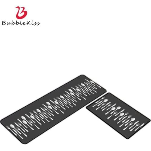 Bubble Kiss Long Kitchen Mat Simple Style Printing Carpet Living Room Floor Mat Bathroom Rugs Home Decor Oil-absorbing Area Rug