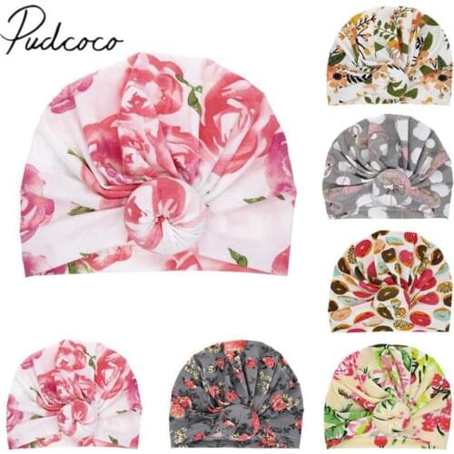 2019 Brand New Fashion Newborn Toddler Kids Baby Boy Girl Turban Cotton Beanie Hat Winter Cap Flower Donut Hats Soft Caps Gifts