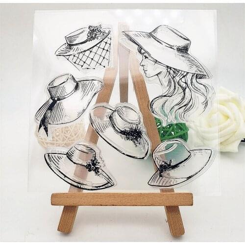 14x14cm Ms Hat Clear Stamps Transparent Seal Silicone Seal TPR Christmas Wedding Roller Stamps DIY Scrapbook Album Card
