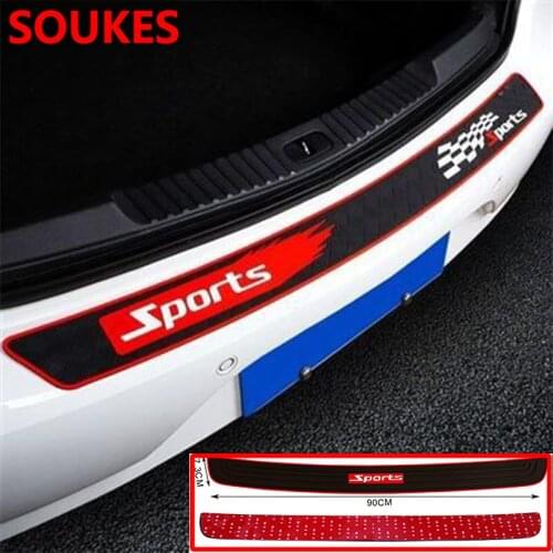Sport 4X4 Rubber Car Rear Trunk Panel Protect Sticker For Seat Leon Skoda Octavia a5 A7 Rapid Kodiaq Hyundai Accent Solaris