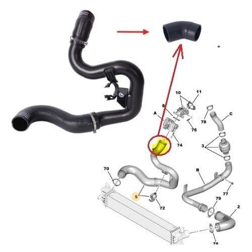 TURBO HOSE Small BOXER With IV-JUMPER IV-DUCATO 2018-after 2.0HDI-2.2HDİ Euro6 1379294080-1614084380