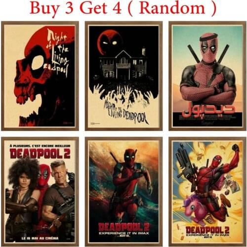 Deadpool 2 Vintage Retro Poster Wallpaper Art Printing posters & prints Funny Wall Decoration Art Prints For house Decor42X30cm
