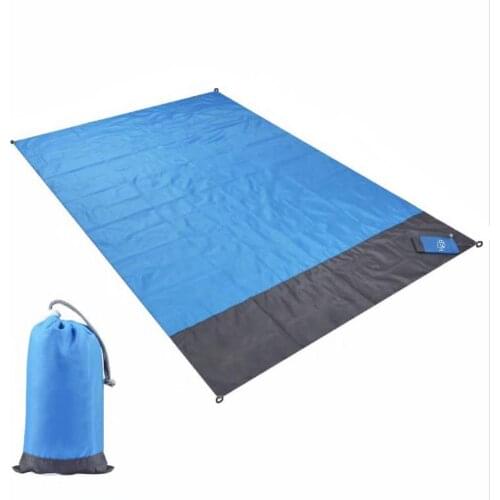 2x1.4m Waterproof Pocket Beach Blanket Folding Camping Mat Mattress Portable Lightweight Mat Outdoor Picnic Mat Sand Beach Mat