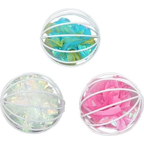 Funny Candy Color Cat Ball Toy Interactive Crinkle Ball In Cage Cat Play Ball Cat Teaser Cat Ball Toy Pet Supplies Dropshipping