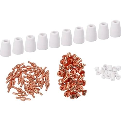 100Pcs PT-31 LG-40 Air Plasma Cutter Cutting Nozzles Electrode Tip Torch Consumable Kits 40A Fit For LGK-40 CUT-40 BPS40