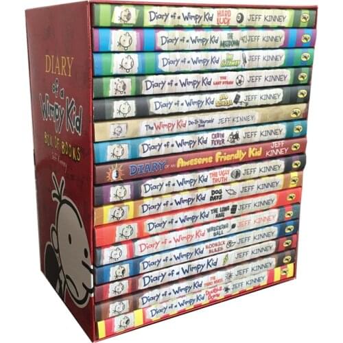 16 books/set English picture book Diary of a wimpy kid Comic Bridge Novel children daily reading book box packing 6-12 years