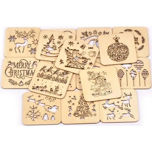 2Pcs 10cm Christmas Ornament Natural Wood DIY Crafts Supplies Scrapbooking Wooden Embellishments Xmas Party Home Decorations