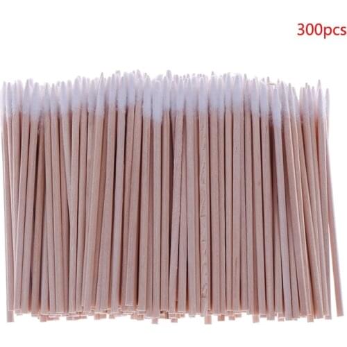 300pcs Useful Wood Handle Cotton Swabs Mini Tip Head Cotton Swab Eyebrow Tattoo Makeup Color Nail Seam Dedicated Dirty Picking