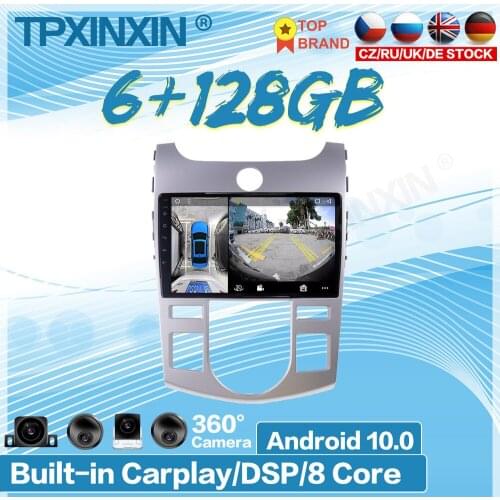 6GB+128GB Android 10 For Kia Cerato 2008-2013 Car Multimedia Player Recorder Stereo Radio GPS Auto Audio Navigation Host 360 HD