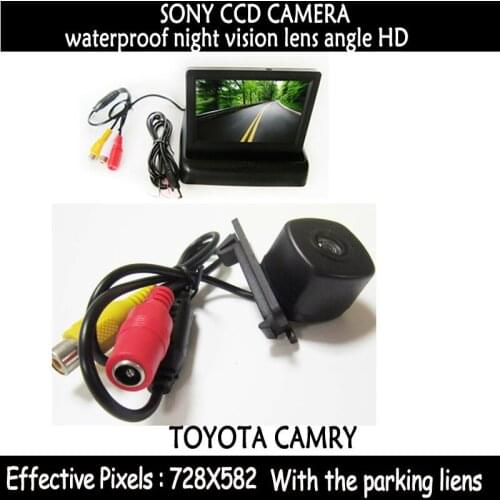 HD CCD Car Rear View Camera for Toyota camry2008 Reverse Backup Reversing Parking Night Vision with rearview mirror monitor