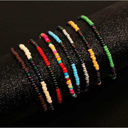8Colors Bohemian Beach Handmade Colorful Seed Beads Anklet Womens Barefoot Sandals Foot Jewelry Leg Chain Ankle Bracelets