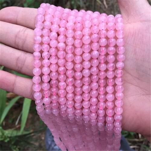 1 Strand Natural Powder Crystal Loose Beads Pretty Pink Stone Beads Handmade Jewelry Beading Necklace Bracelets Findings 4-12mm