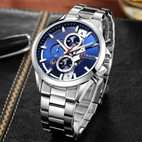 CURREN Luxury Brand Men Watches Fashion Design Mens Watch Casual Sport Wristwatch Chronograph Stainless Steel Waterproof Clock