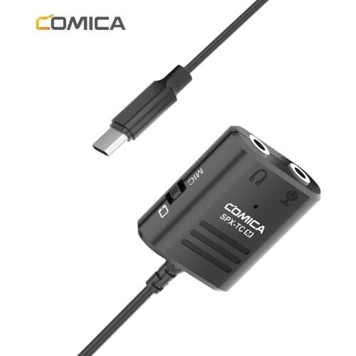 Comica CVM-SPX-TC 3.5mm TRS/TRRS convertered to USB TYPE-C Audio cable plug adapter for Android 5.0 or above smartphones