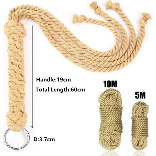 Cotton Whip With Handle Spanking Paddle,Fetish BDSM Whip,SM Torture Game Flogger Slave Sex Whip,Erotic Sex Toys For Couple Flirt