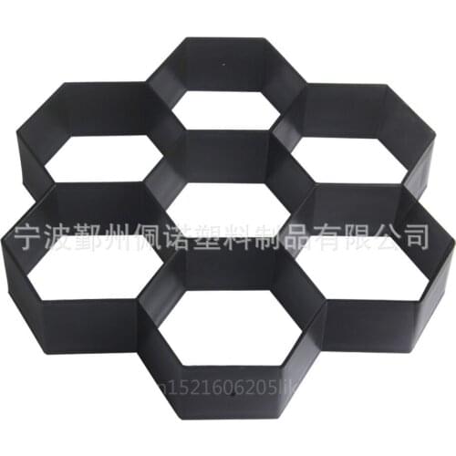 A,2pcs cheap Ultralight DIY paving Mould Garden Tools Floor tiles model hexagon shape with durable Black plastic 30x30cm