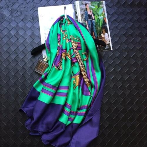 KMS Classic Mahler Lightweight Twill Silk Square Scarf 140*140CM/95G