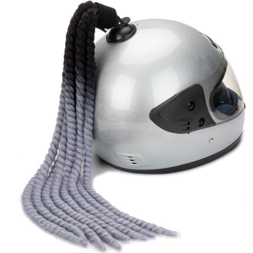 Helmet Hair Ponytail Curly Braids Pigtails Pony Tails Accessory with Suction Cup for Motorcycle Bike Cycling Scooters Costume