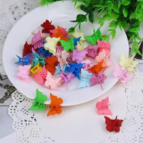 50 Pieces Butterfly Hair Clips Mixed Color Mini Hair Claws Barrettes Clamps Jaw Headwear Hair Styling Accessories Beauty Tools