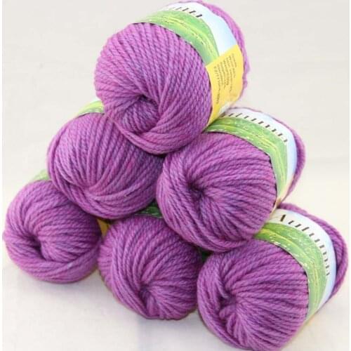 LOT of 6 BallsX50g Chunky Hand-woven Coarse Knitting Yarn Amethyst 222