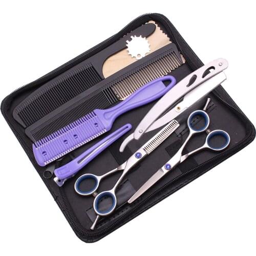 Hairdresser Set 4" 5" 5.5" JP Stainless Customize Logo Haircut Thinning Shears Hair Cutting Scissors Barber Hair Scissors C1117