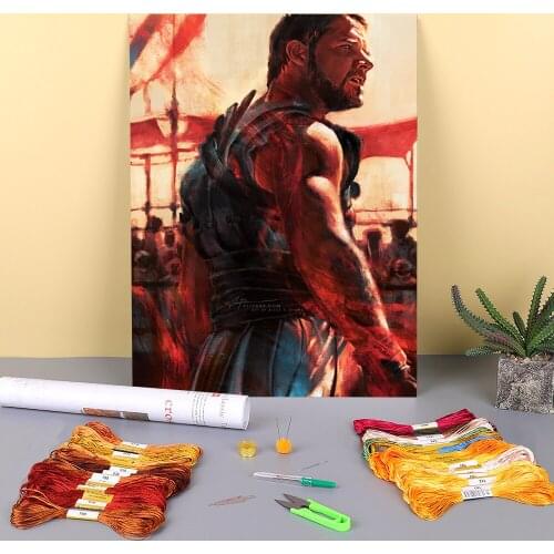 Portrait Printed 11CT Cross Stitch DIY Embroidery Kit DMC Threads Painting Sewing Knitting Needlework Different Room Floss