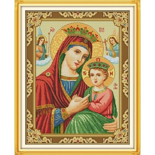 Holy mother & holy son Cross Stitch Kits Embroidery Needlework Kit DIY Decor Printed Canvas DMC Counted printed Cross-stitch set