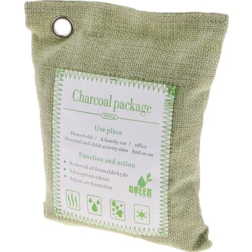 170*125*50mm Bamboo Charcoal Natural Air Purifying Freshener Bag Odor Eliminator Smelly Removing Closet Deodorant Green