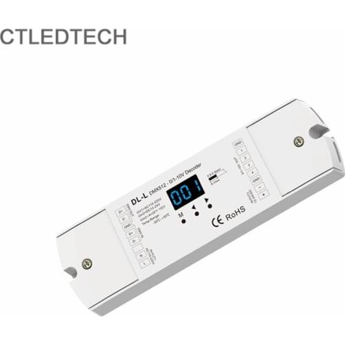 New DL 4CH DMX512 signal to 0-10V 1-10V dimming signal support RDM with digital display Logarithmic or linear dimming
