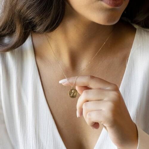 Gold Coin Necklace Medallion Necklace Angel Wing Necklace Guardian Angel Sympathy Memorial Christmas Gifts Wife BFF