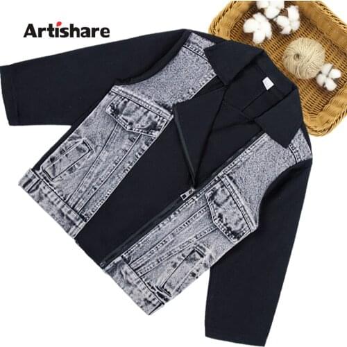Girls Coat Outerwear Patchwork Denim Coat Girl Spring Autumn Childrens Coats Casual Style Childrens Clothes