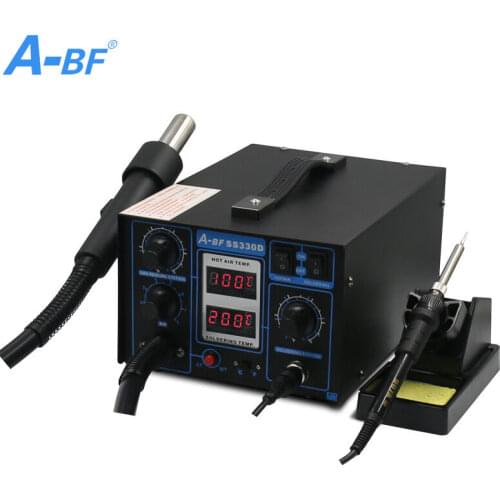 A-BF Hot Air Gun Rework Station 2-in-1Dual Digital Display SS330D Soldering Iron Desoldering Heat Gun Welding Repair Tools